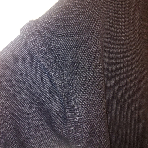 Italian Mob Cardigan Sweater Blue Wool Blend Pockets Large - Picture 4 of 5